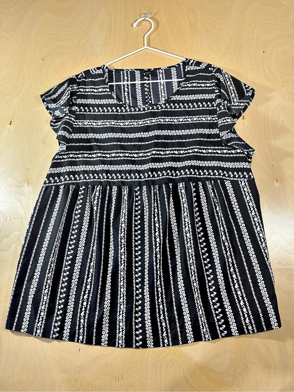Emery Rose Printed Peplum Y2K Top Size 3XL